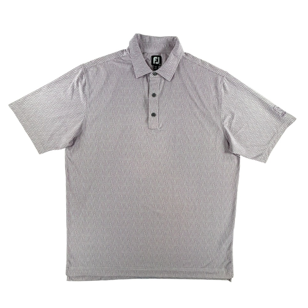 FootJoy Mens XL Polo Shirt Purple White TPC Prestancia Golf Performance Stretch
